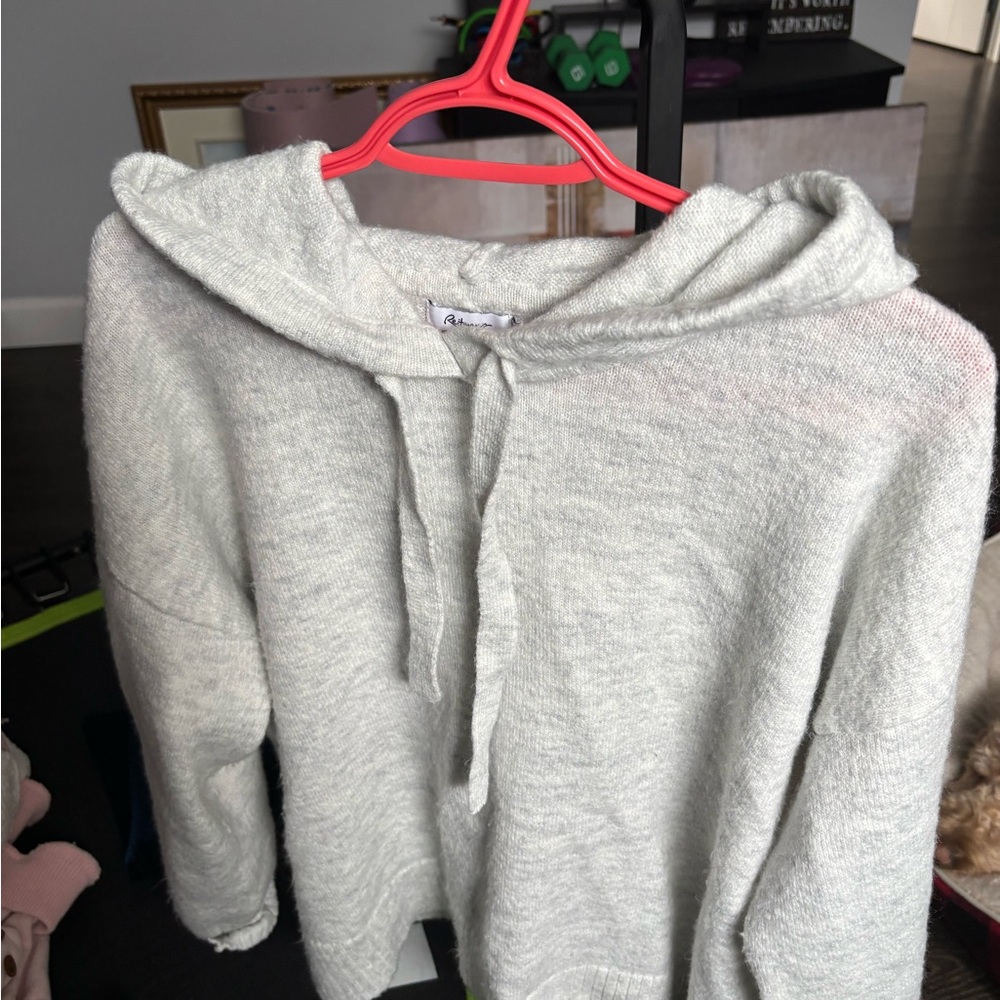 Reitmans Gray Oversized Long Sleeve Crew Neck Sweatshirt